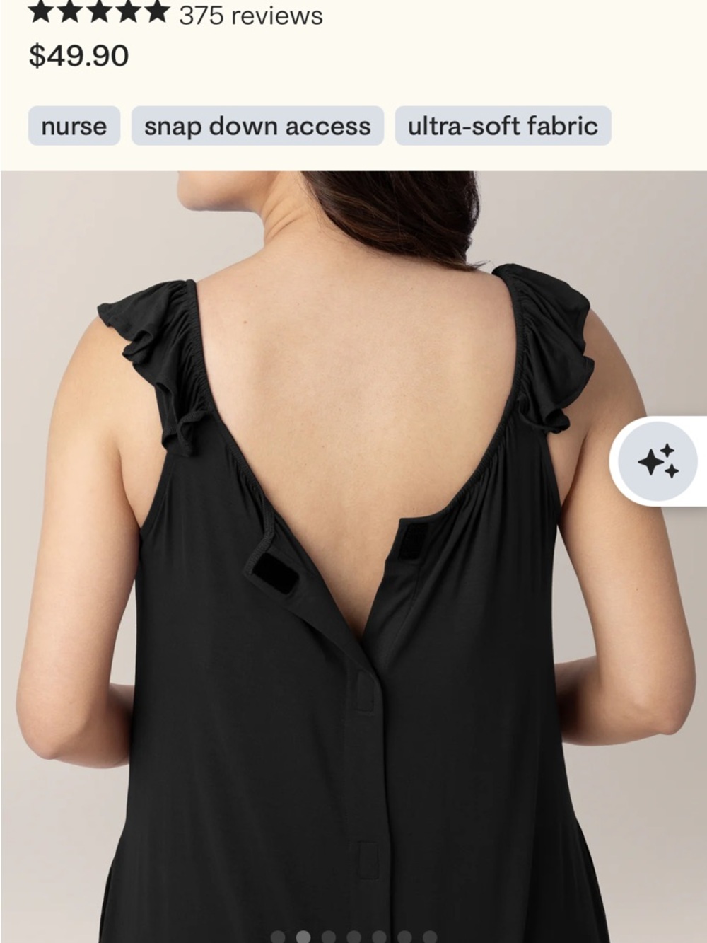 Kindred bravely maternity Ruffle Button down hospital gown postpartum nursing